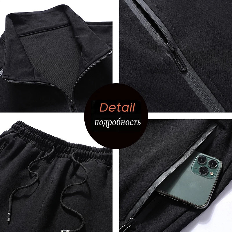 Spring and Autumn Mens Casual Sports Jogger 2-piece Sportswear Set Mens Sportswear Printed Set Mens Sportswear Jacket Large Size 7XL 240827