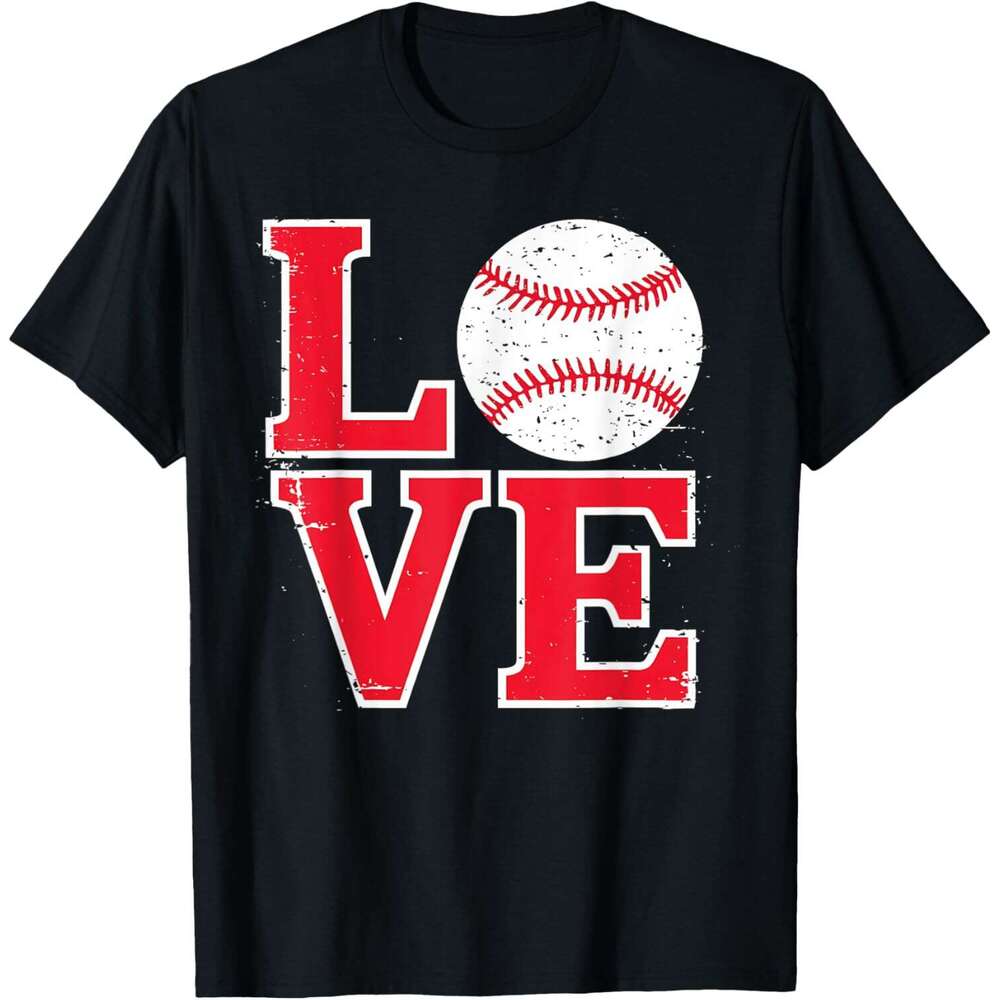 T shirt for Mens Love Sports Fan Baseball Player Grunge Vintage Tee T-Shirt Shirts Tshirt Graphic Tee Casual Tops Clothes Short sleeve