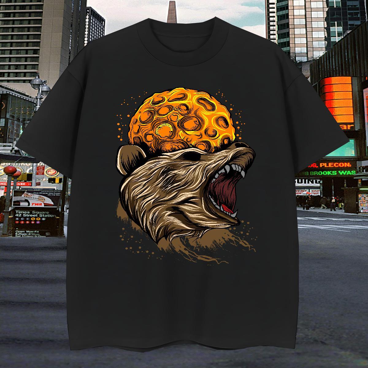 T Shirts Men 100% Cotton 230g eagle Hip Hop Round Neck Short Sleeve DIY Printed Tshirts Classic Casual Comfortable Top Tees