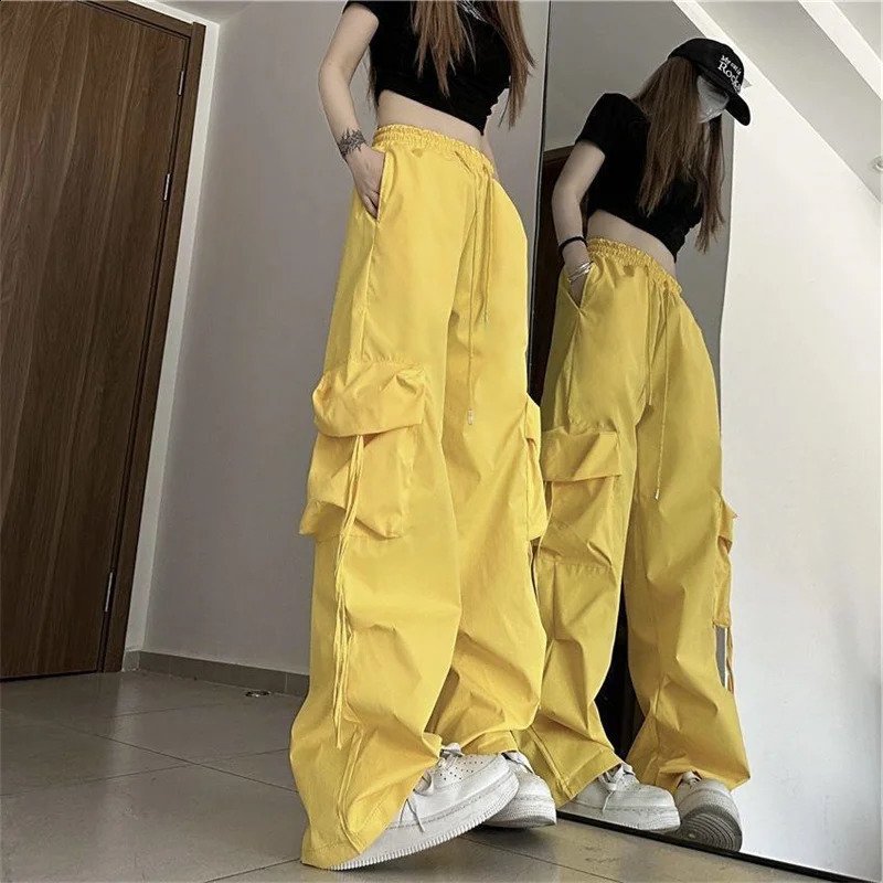 Cargo Pants High Waist Women Streetwear Hip Hop Y2K Trousers Loose Casual American Style 90S Pockets Fashion Female Pants 240816