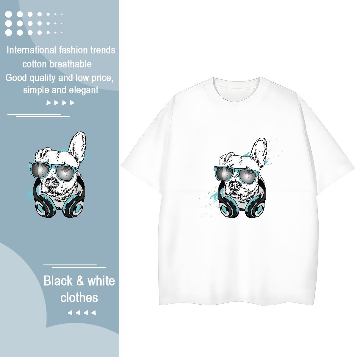 Designer T Shirts Women Breathable Short Sleeve 230g 100% Cotton Woman Tshirt Custom Print Oversized dog Beach Female Clothes Shirt