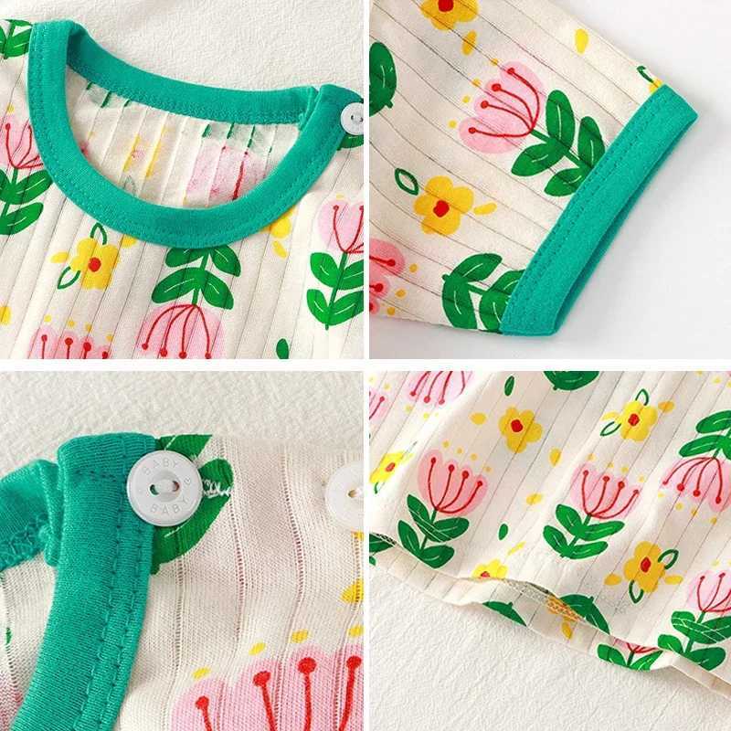Summer baby girl boy short sleeved clothing set cotton T-shirt and shorts 2-piece set childrens pajamas W240822