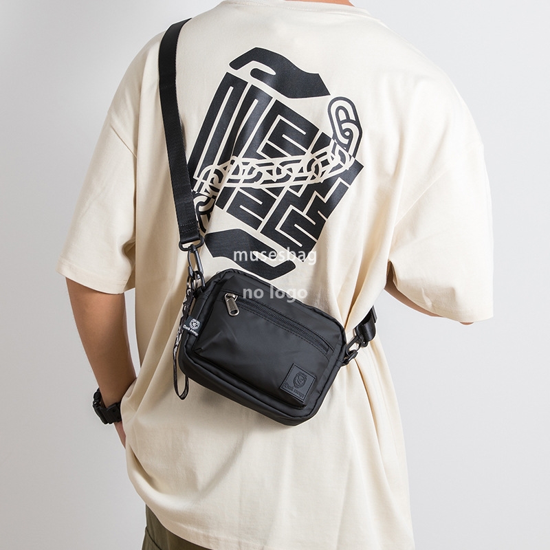 Korean fashion men's shoulder bag casual mini mobile phone bag personality waterproof trend Japanese small square bag crossbody bag