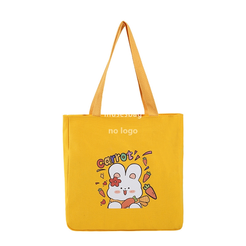 ins Wind Tote canvas bag Day cartoon shoulder bag Cute rabbit hand bag class leisure canvas bag