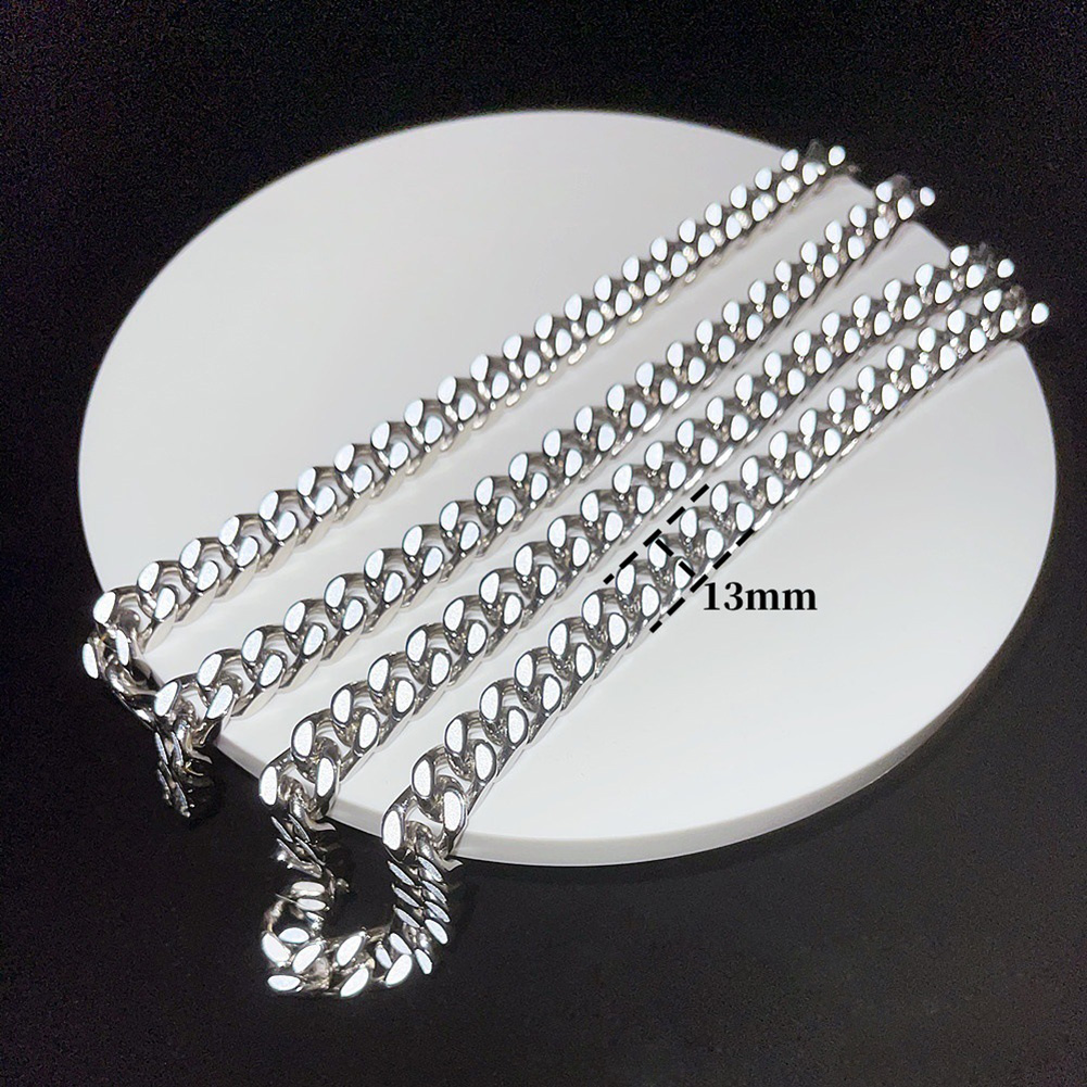 Hip Hop Punk Chain Reflect Light Necklace 18K Real Gold Plated Stainless Steel Necklace Rap Jewelry