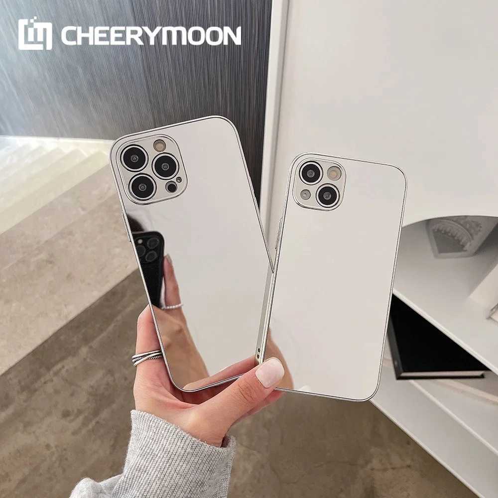 Hot Luxry Electroplating Silver Gold Mirror Case For iPhone 15 14 13 12 11 Pro Max iPhone15 14Pro Plus 12Promax Protector CoverM240816