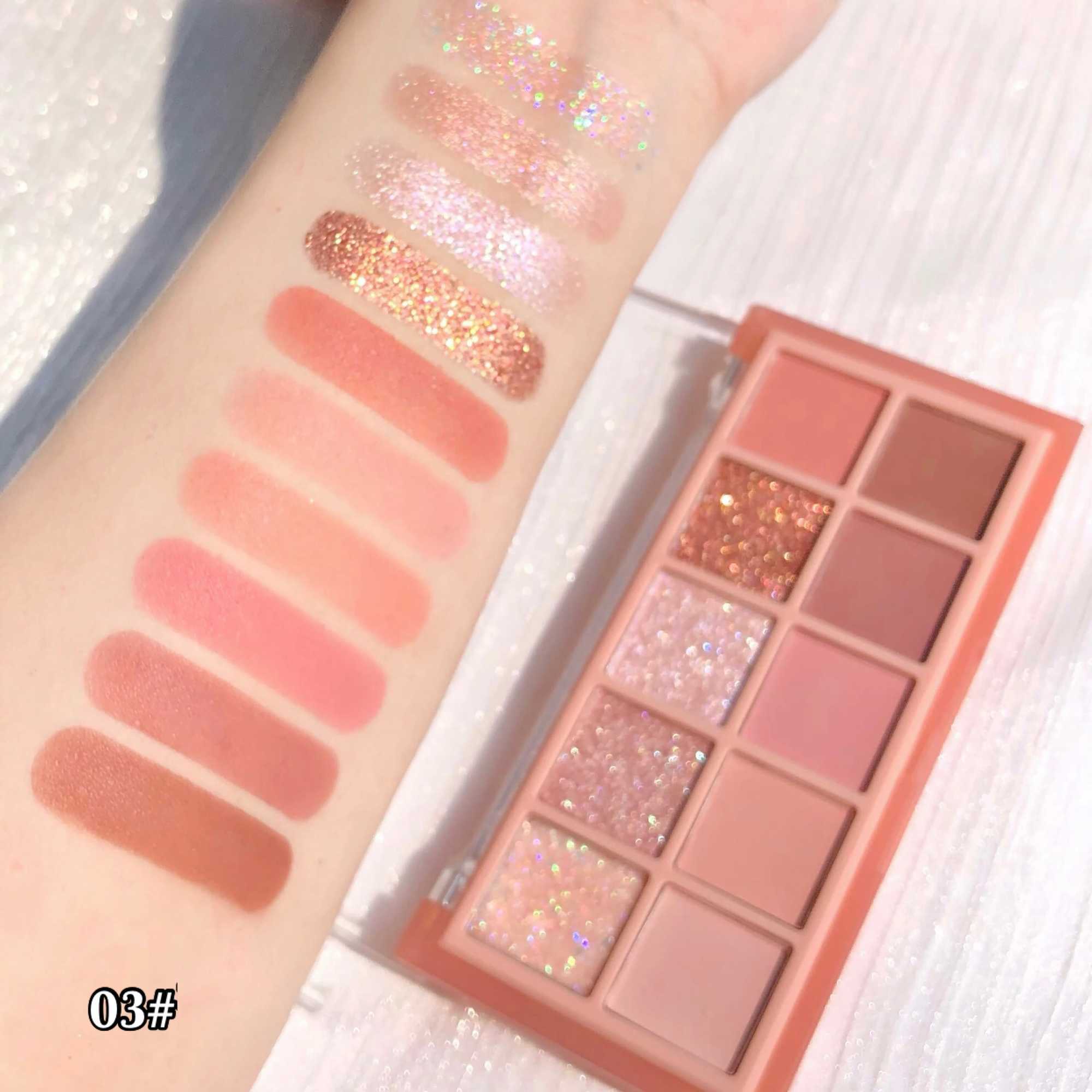 10 color eye shadow palette caramel pumpkin all matte acrylic eye shadow makeup glitter rose peach eye shadow pigmentW241212