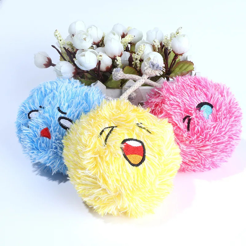 Interactive Dog Toys Dog Chew Molar Plush Ball Sound Toys Puppy Playing Bite Resistant Cleaning Teeth Relieve Boredom Pet Toys 240816