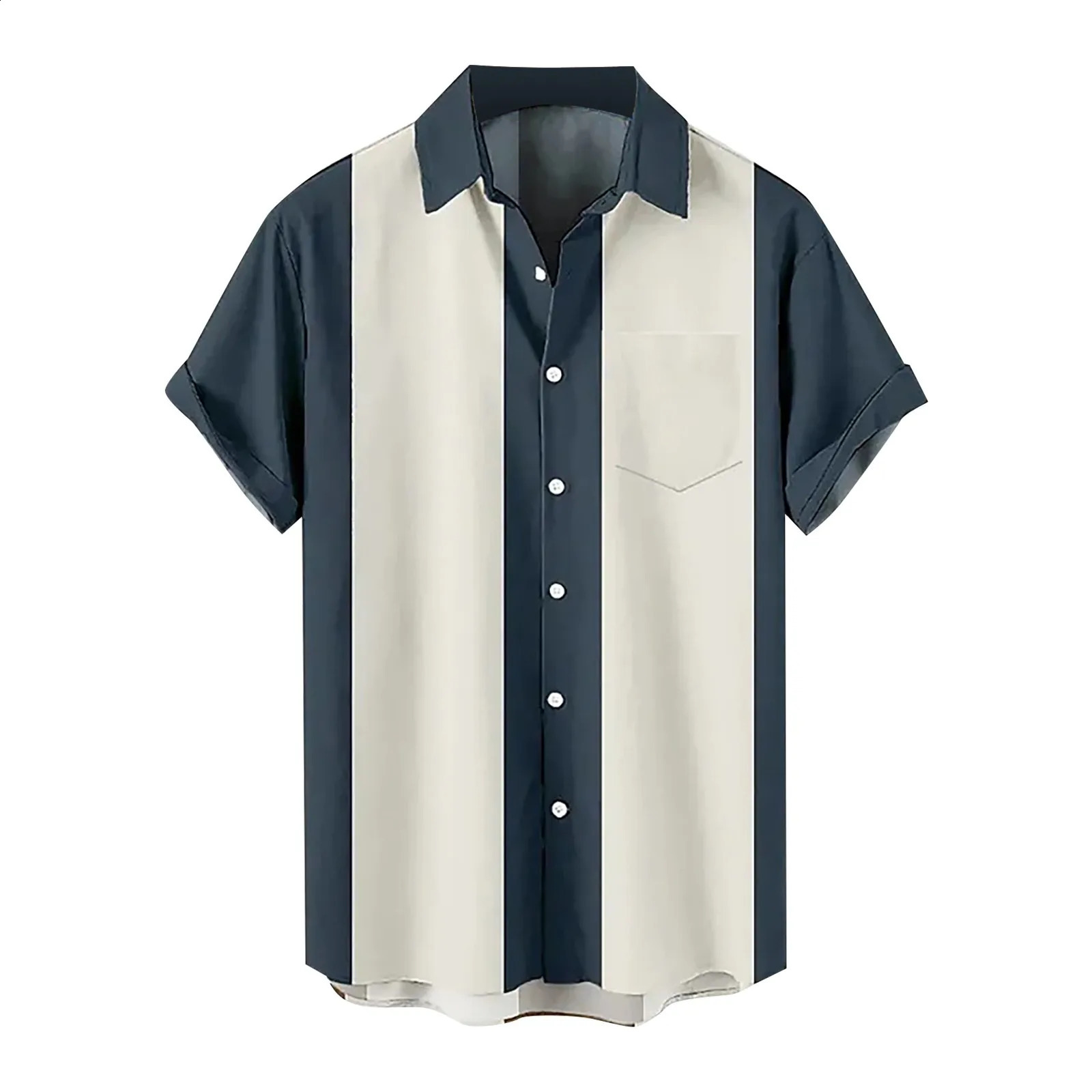 Printed Shirts Mens Summer Blouses Beach Style Relaxed Casual Lazy Shirt Button Short Sleeved Cardigan Lapel Thin Tops 240816