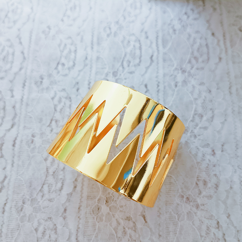 New Bracelet Metal Bracelet Exaggerated Mirror Wide Bracelet Punk Style Bracelet Smooth Plain Circle European and American Trendy Bracelet