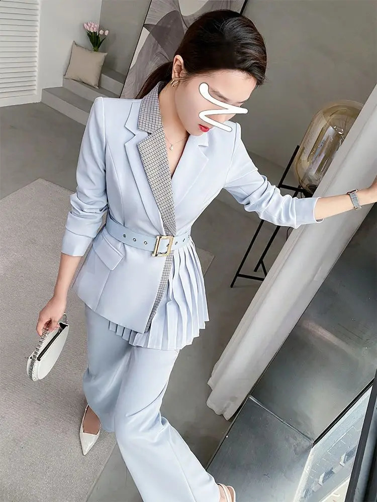 Womens Blazer and Pants Two Piece Set Business Suits Autumn Winter Formal Ladies Trouser Wholesale Free Delivery Clothing Sales 240815