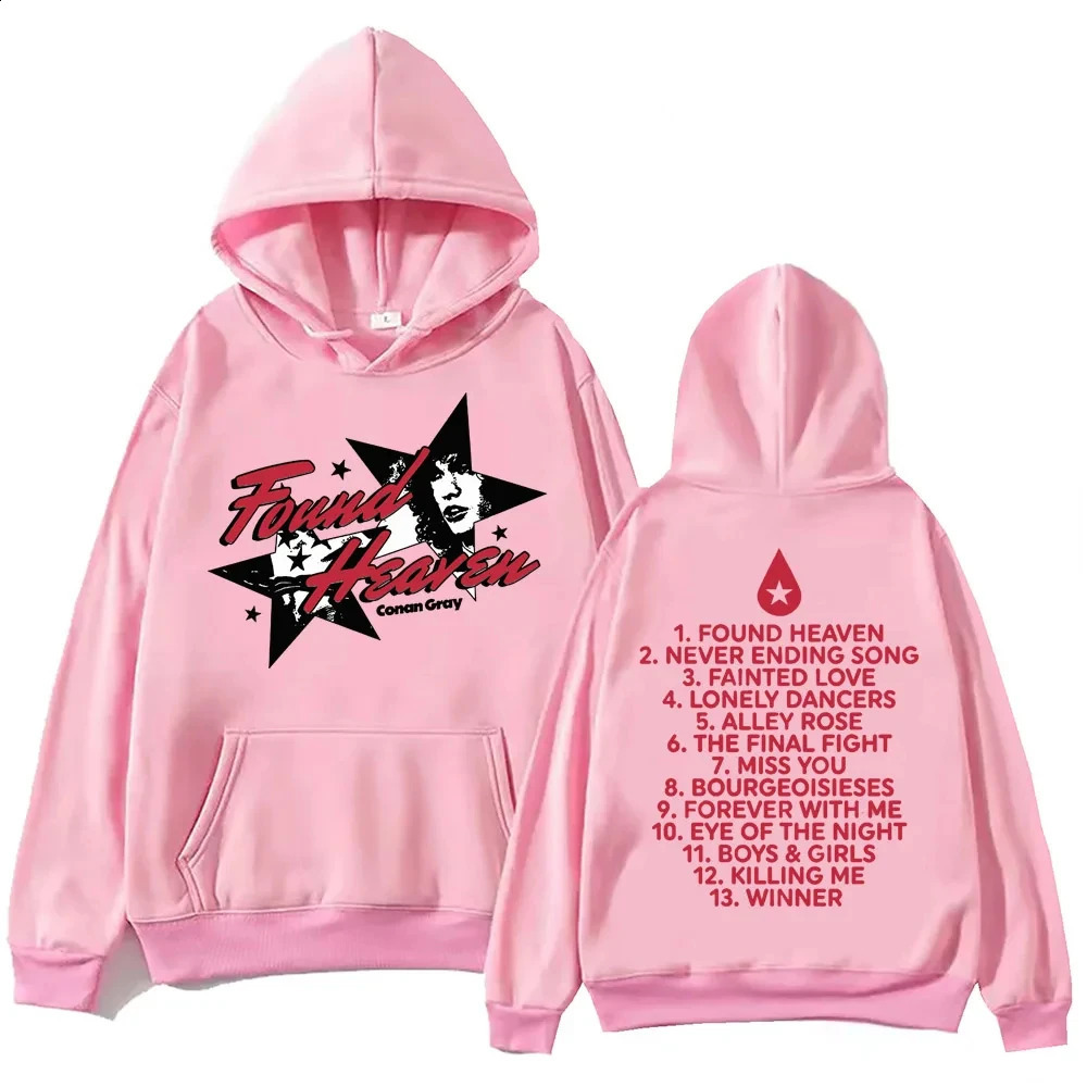 Conan Gray Found Heaven Hoodie Harajuku Hip Hop Pullover Tops Music Sweatshirt Fans Gift Mens and womens casual 240815