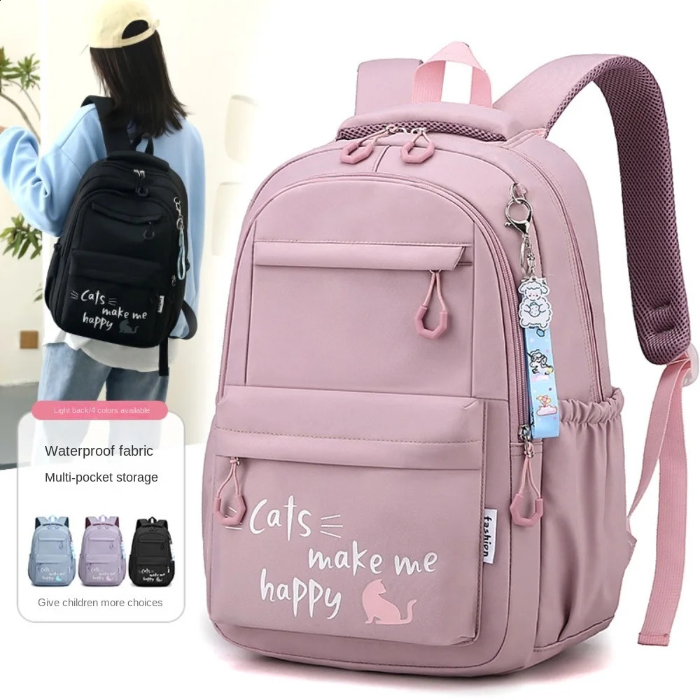 Large Capacity School Bags Cute Nylon Material Lightweight School Backpack Waterproof Breathable Rucksack Bagpack Teenager 240816