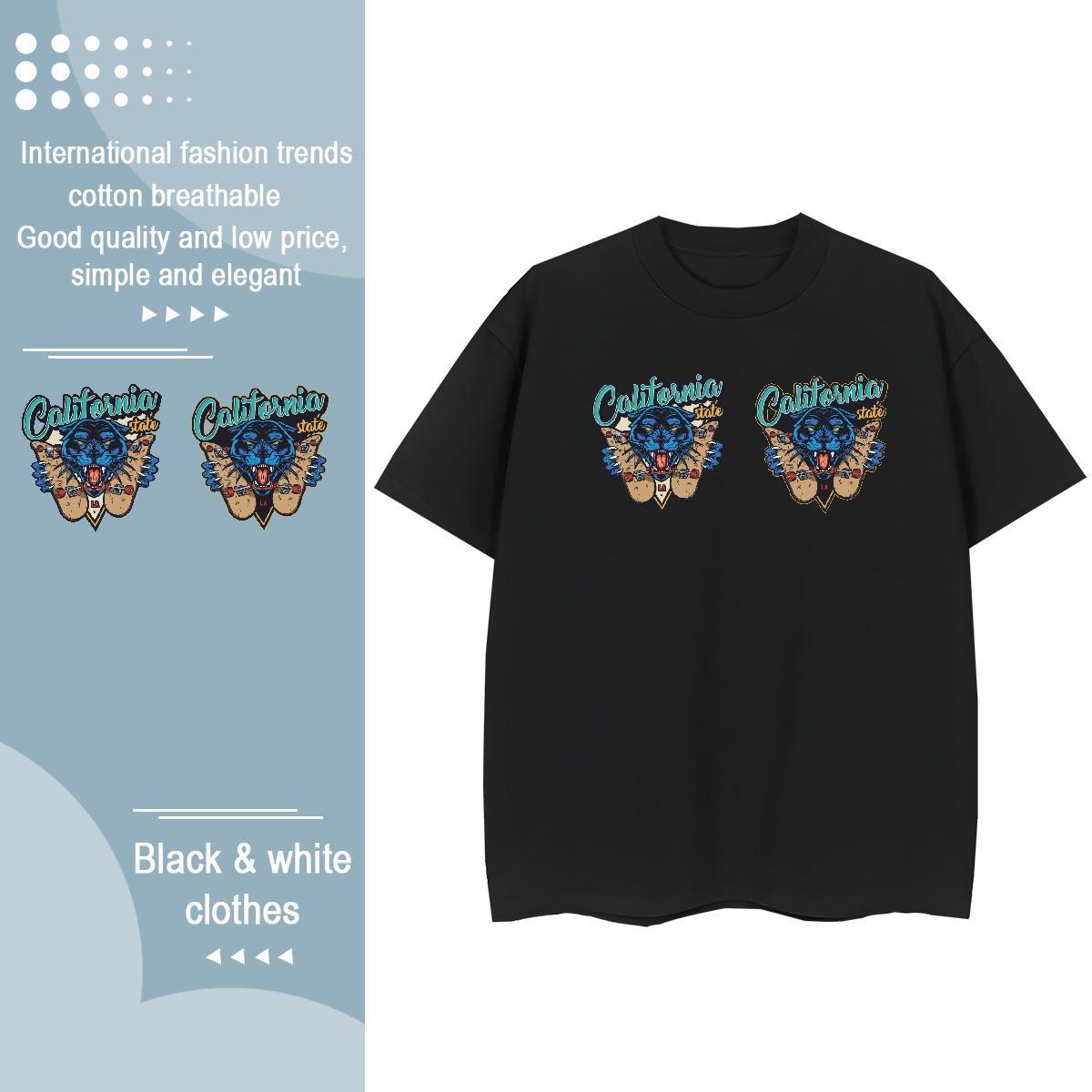 TOP Quality T Shirt For Woman Breathable Short Sleeve 230g 100% Cotton Women Tshirts Black Oversized leopard Daily Wear Designer Nice Top Shirts