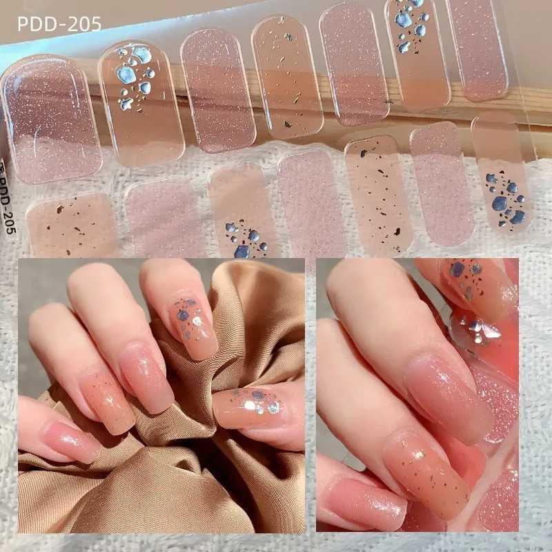 14Tips Water Droplets Nail Stickers Star Adhesive Full Cover Stickers Art Gel Nail Wraps Nude Color DIY Manicure Arts DecalsXJ250120