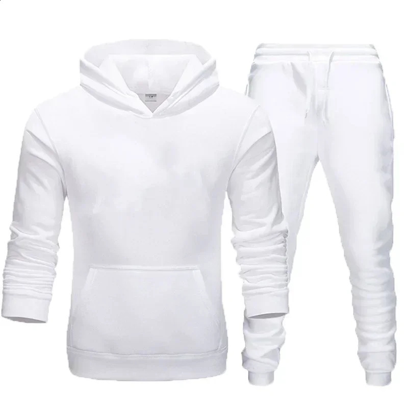 Basic Mens/Womens 2-piece/Set Sports Shirt Hoodie Pants Mens Gym Fitness Top Jogger Sportswear 240827
