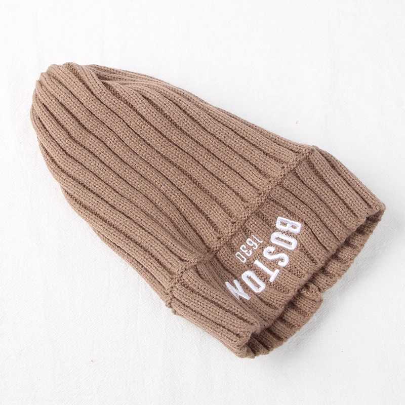 New Korean Letter Baby Hat Winter Warm Baby Boys Girls Hat Bonnet Soft Ear Protection Infant Toddler Knitted Kids Cap Beanies LX241018