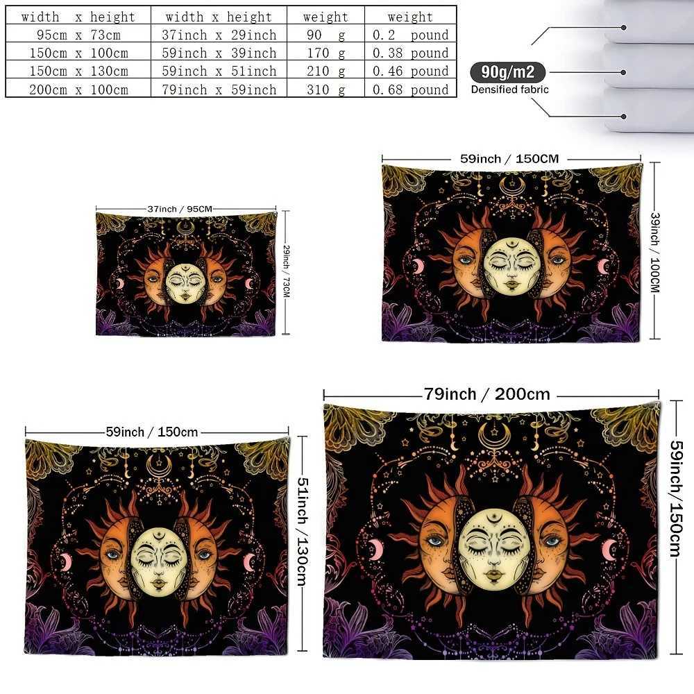 1pc Sun And Moon Tapestry Tapestry Wall Hanging Wall Decoration Room Decoration Free Installation Package Y240816