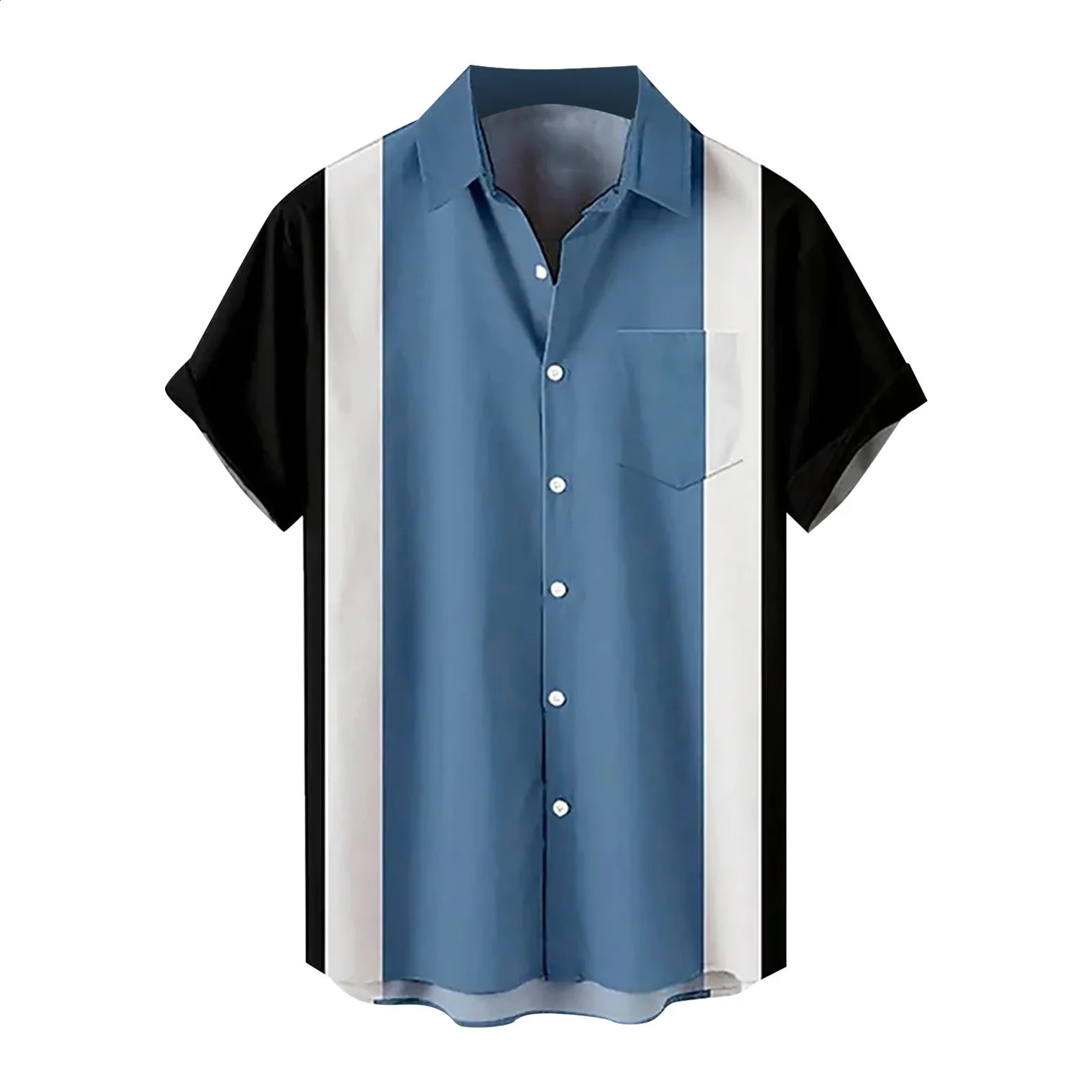 Printed Shirts Mens Summer Blouses Beach Style Relaxed Casual Lazy Shirt Button Short Sleeved Cardigan Lapel Thin Tops 240816