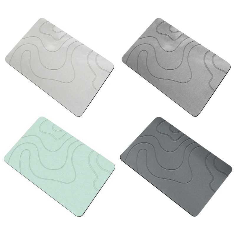 Antislip Stone Bath Mat Diatomite Quick Absorbent Easy Clean for Bathroom KitchenM240816