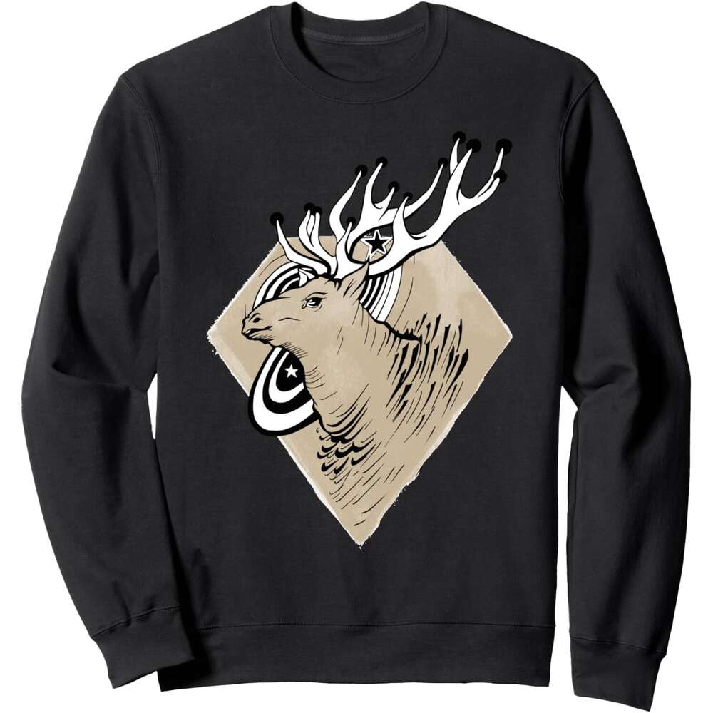Long Sleeve Shirts for Men sweatshirt Artwork Side Face Deer Outdoor Wildlife Gift Sweatshirt Tee Streetwear Casual tops clothes
