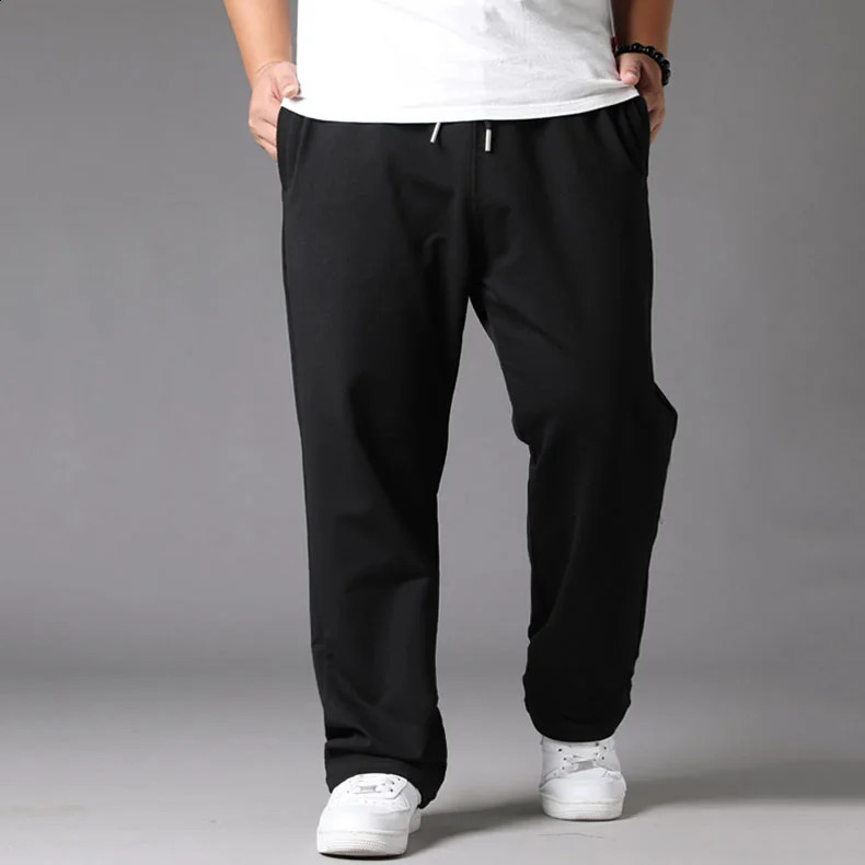 10XL Oversized Black Casual Pants Mens Breathable Sweatpants Elastic Waist Jogger Pants Quick Dry Baggy Trousers Men Streetwear 240816CJ
