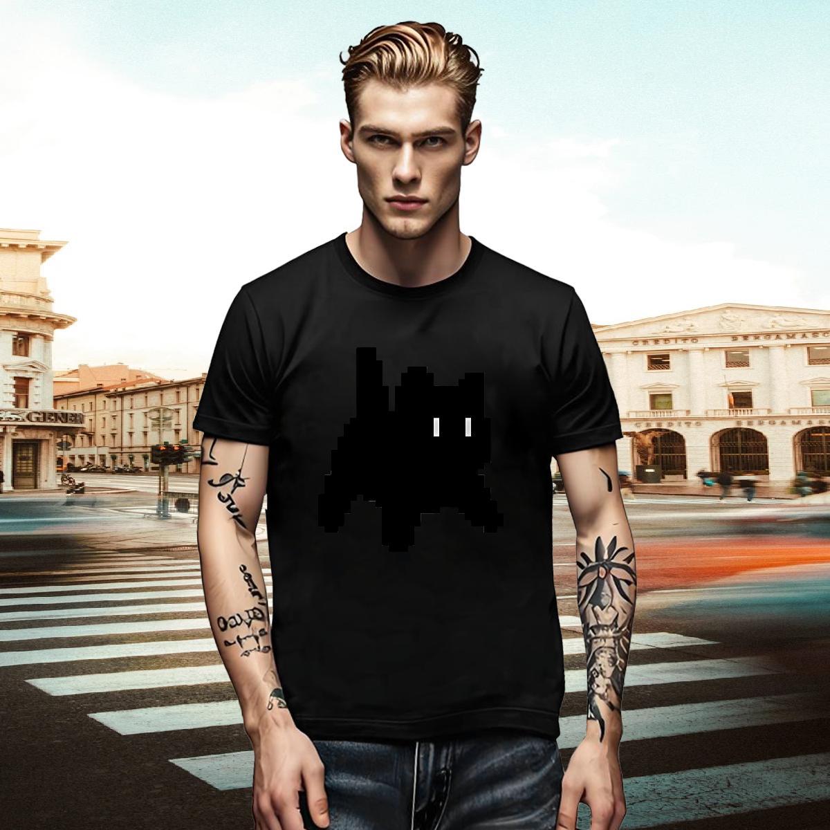 TOP Quality Tshirt for Man Woman Casual Daily Wear 100% Cotton 230g DIY O-Neck Short Sleeve cat T shirt Fashion Casual Tees