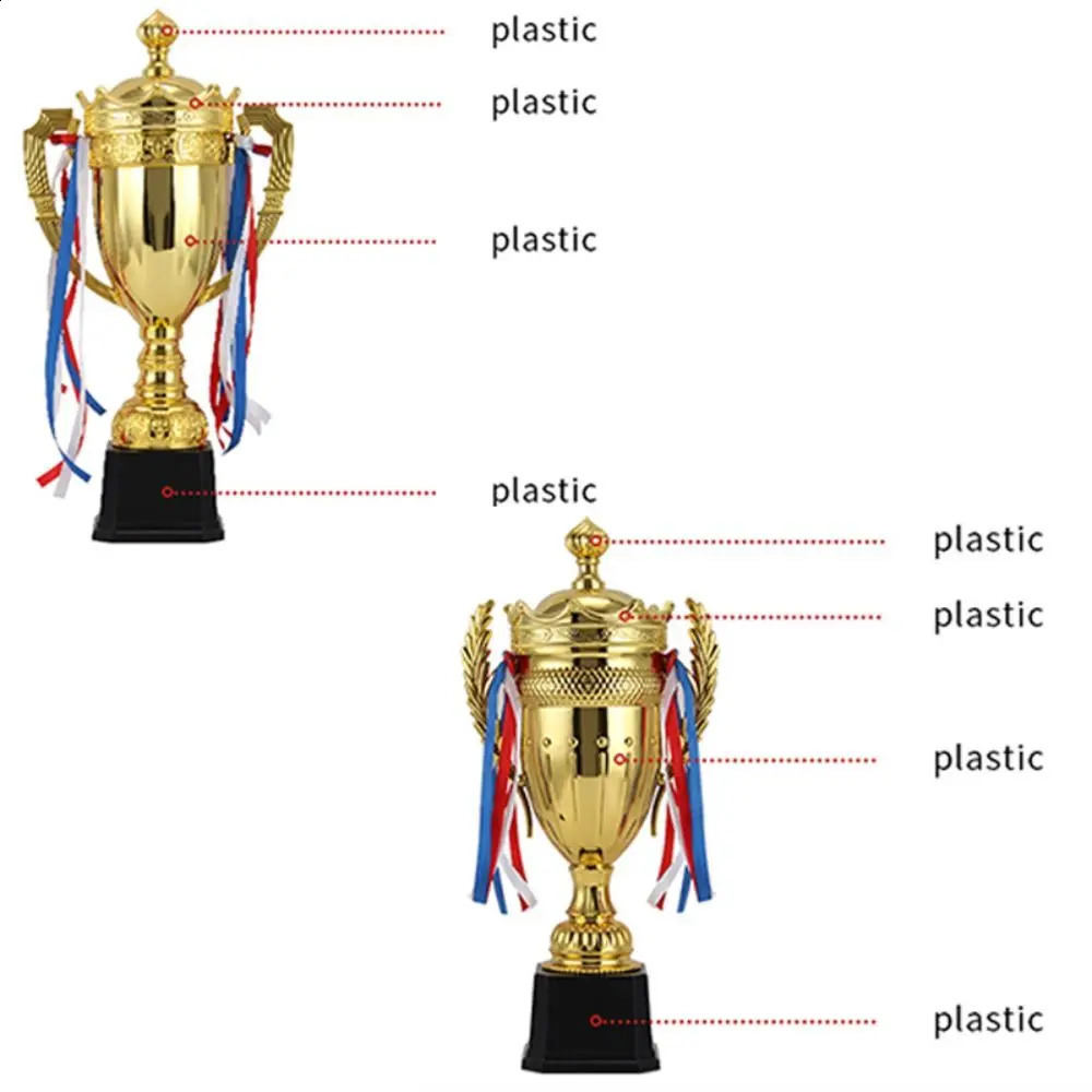 Metal Model Gold Trophy Awards Crown with Lid Small Prize Cup Competition Soccer Sports Games Winner Award Trophy Toy 240806