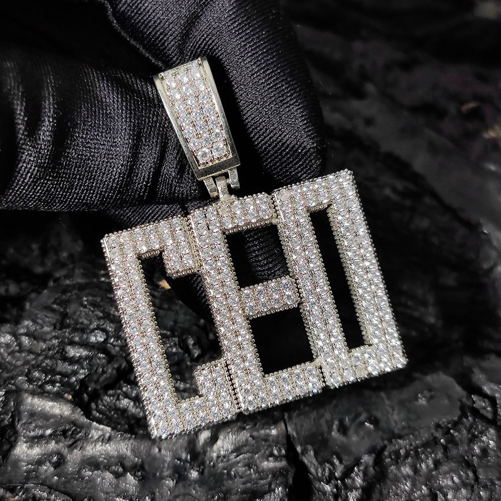 TopBling Hip Hop A-Z Custom Letters Pendant Necklace 5A Zircon 18K Real Gold Plated Jewelry