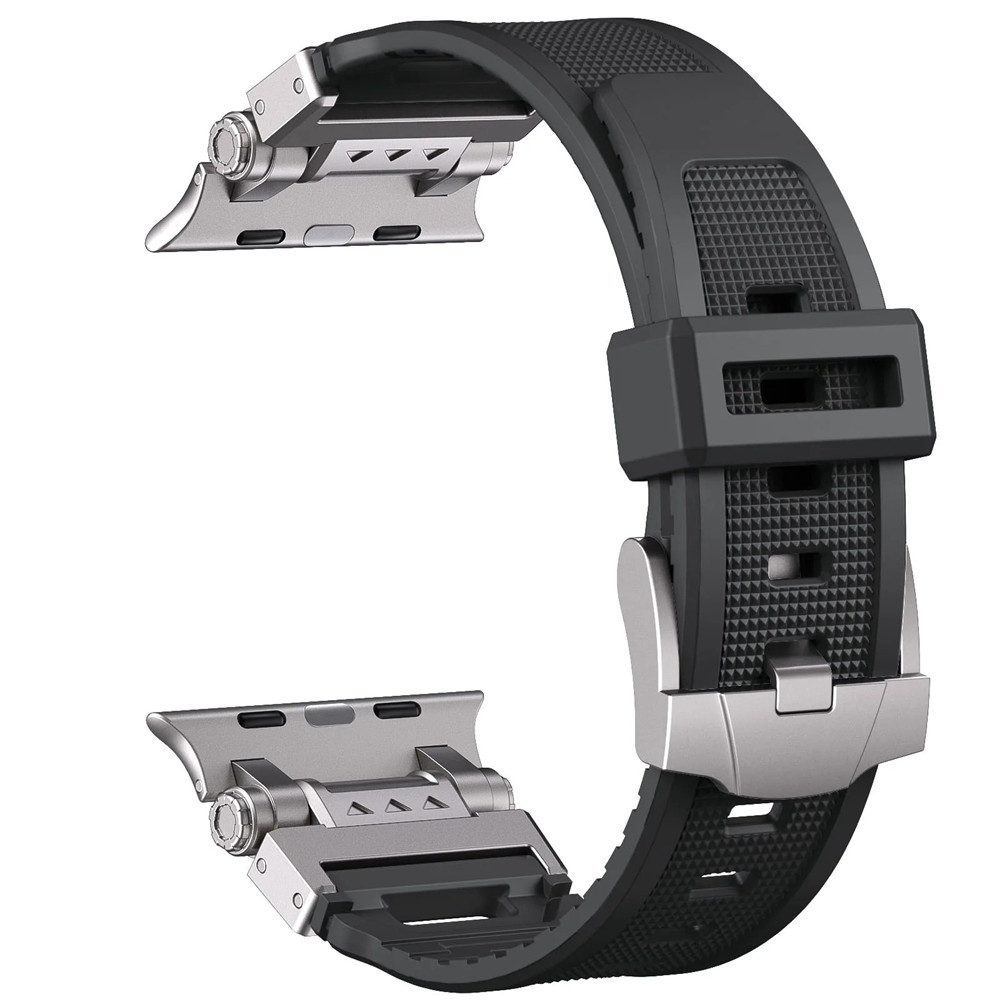 Soft Silicone Metal Band Apple Watch Series 9 8 7 6 5 4 3 se Men Strap for Iwatch Ultra 2 Rubber Bracelet 49mm 45mm 44 42mm free shipping