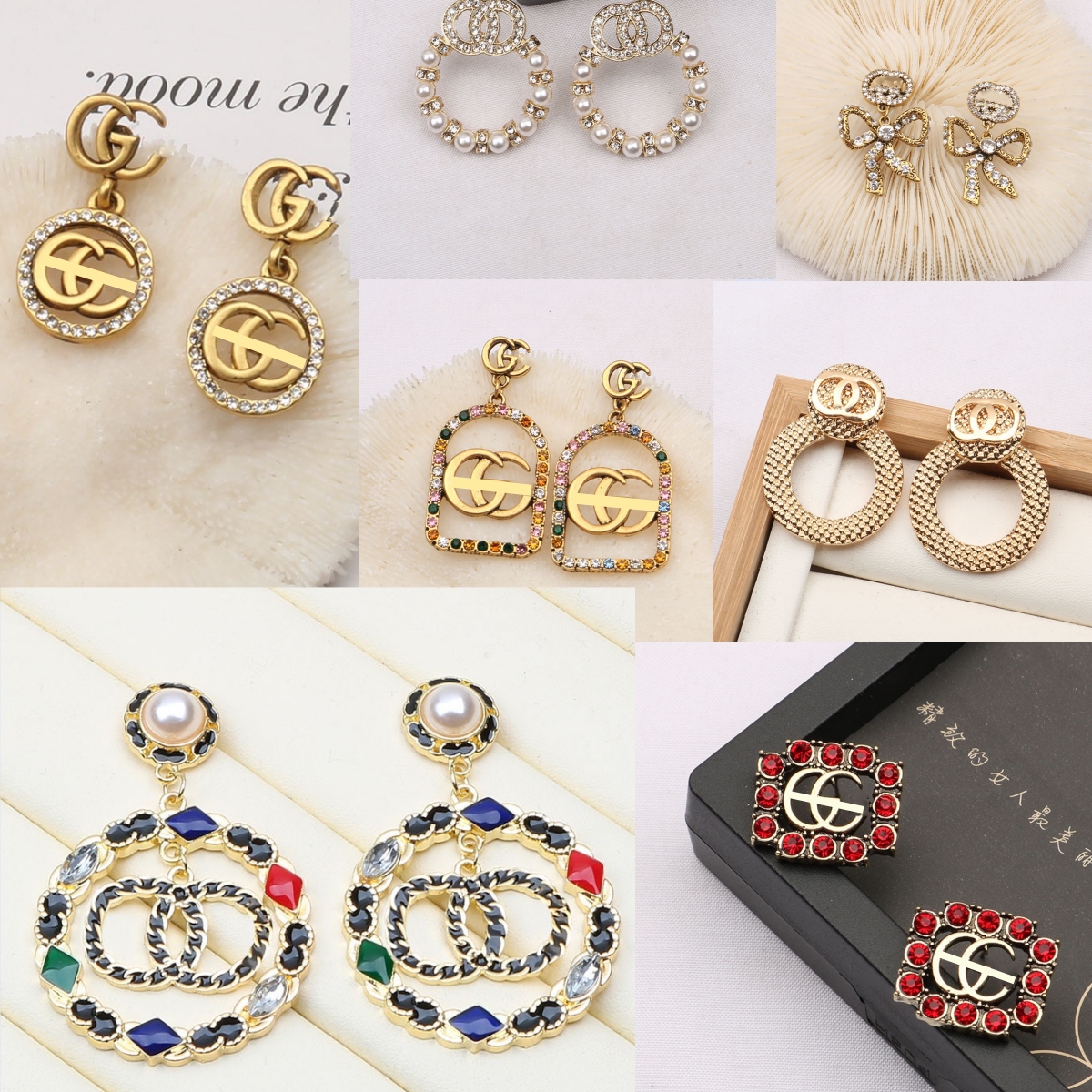 Z4Mixed Simple Gold Plated Silver Luxury Brand Designers Letters Stud Geometric Famous Women Round Crystal Rhinestone Pearl Earring Wedding Party Jewerlry