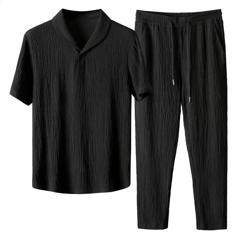 Summer Mens Casual Set T-shirtPants Two piece Mens Sportswear Jogger Athletics Fashion Sportswear 240827