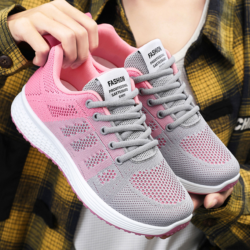 Women's breathable and comfortable flying woven one foot comfortable casual sports single shoes