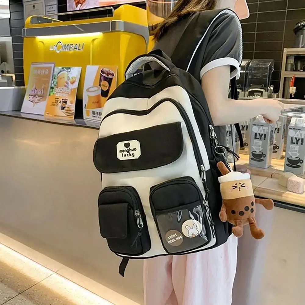 Cute Capybara backpack large capacity adjustable shoulder strap student foldable shoulder bag waterproof computer bag 240816