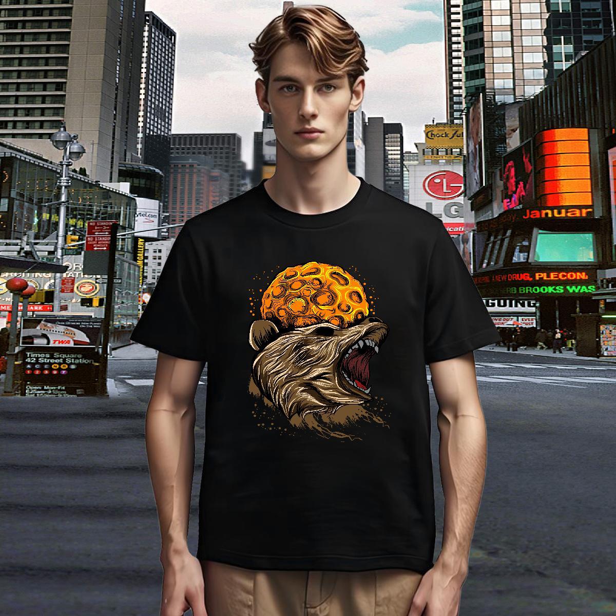 T Shirts Men 100% Cotton 230g eagle Hip Hop Round Neck Short Sleeve DIY Printed Tshirts Classic Casual Comfortable Top Tees