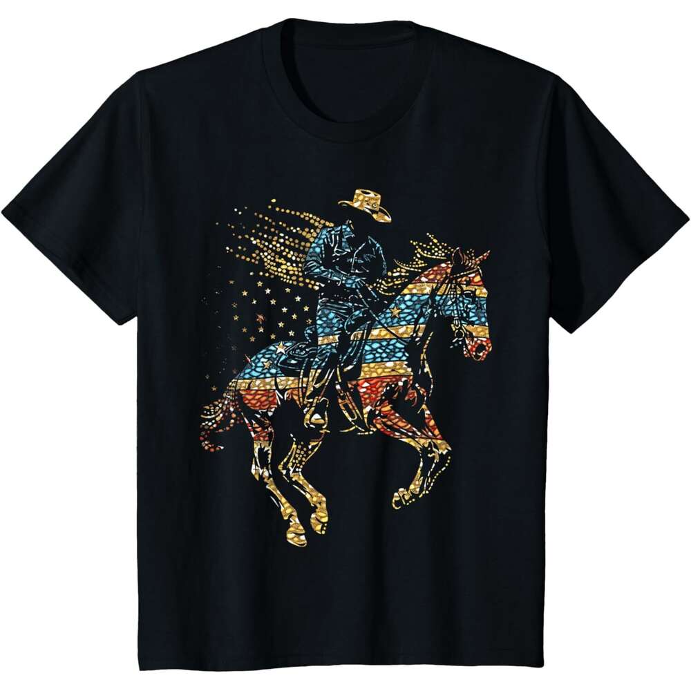 T shirt for Mens Fourth of July Patriotic Horse Spirits Celebrating Freedom T-Shirt Shirts Tshirt Graphic Tee Casual Tops Clothes Short sleeve