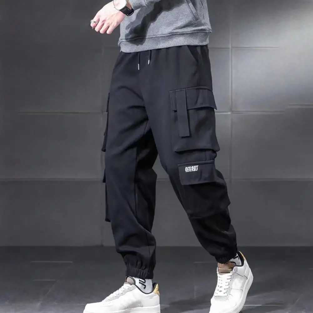 Cargo Pants Men Hip Hop Harem Pants Harajuku Jogger Sweatpant Fleece Lined Cargo Pants Trousers Male Pants pantalones hombreM240815