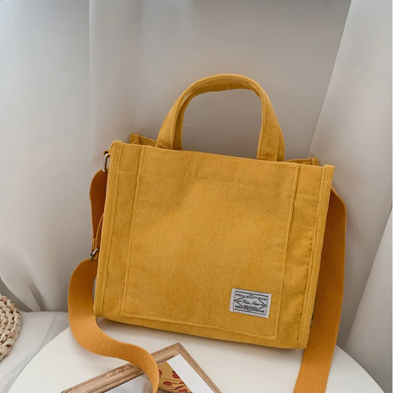 Women Handbag Simple Corduroy Portable Large Capacity HandBag Ins Fashion Trend Small Square Single Shoulder Bags 250107