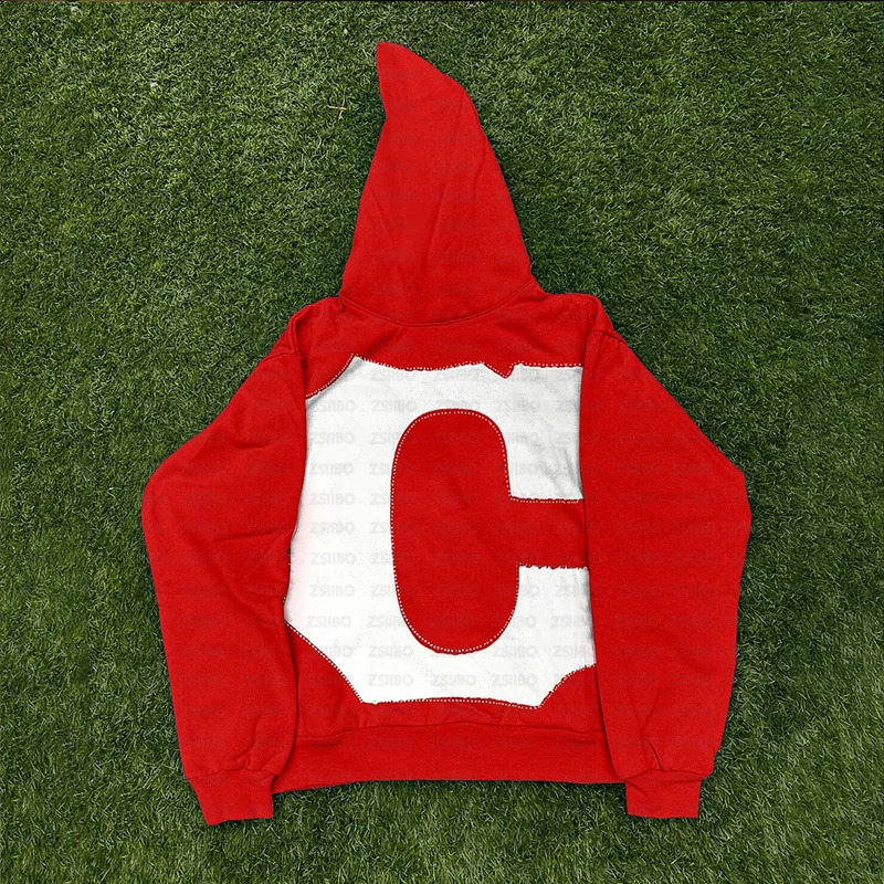 Letter Diamond Printed Men Hoodie Punk Retro Long Sleeved Jacket Top Women Sportswear Y2K Clothes Rhinestone Pullover Sweatshirt 240814