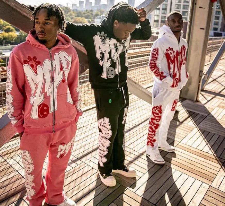 Men's Hoodies Y2k Fashion Trendy Oversized 2000s Hoodie Clothing Zip Up Brand Sweatshirts Men Women Sweat-shirt Set Emo