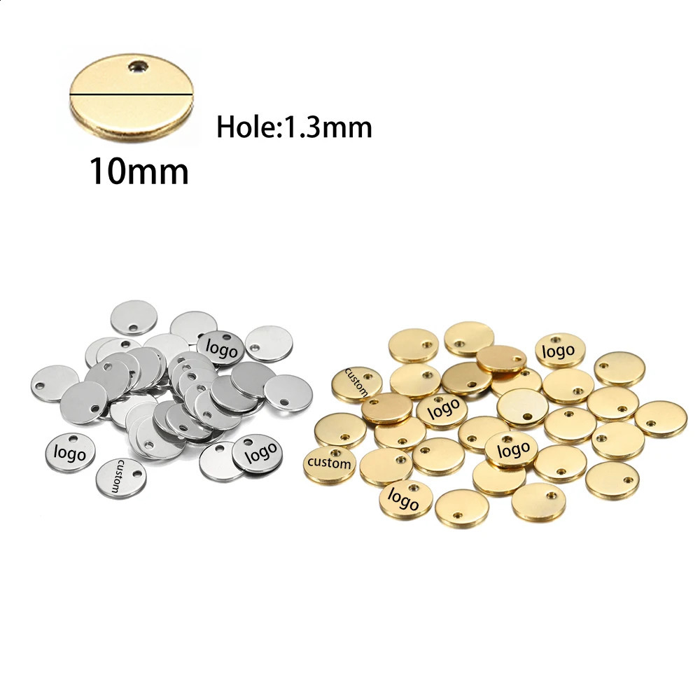 100pcs Customized Laser Engrave Name Stainless Steel Personalized Tags Custom For DIY Necklace Pendant Charms 250222