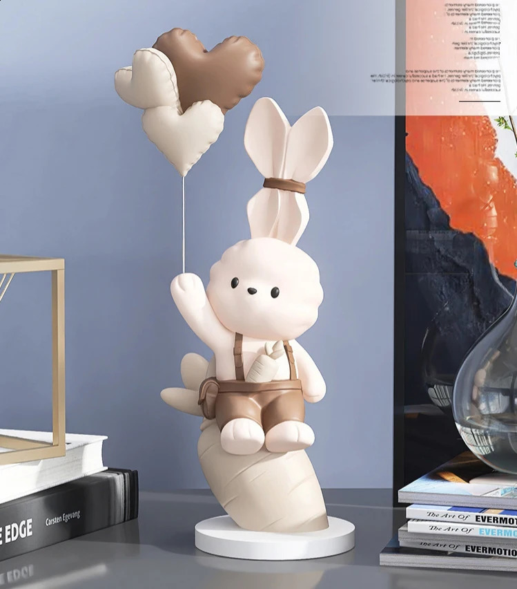 Creative Radish Rabbit Resin Table Accessories Store Office Desk Sculpture Crafts Home Livingroom Cabinet Figurines Decoration 240816
