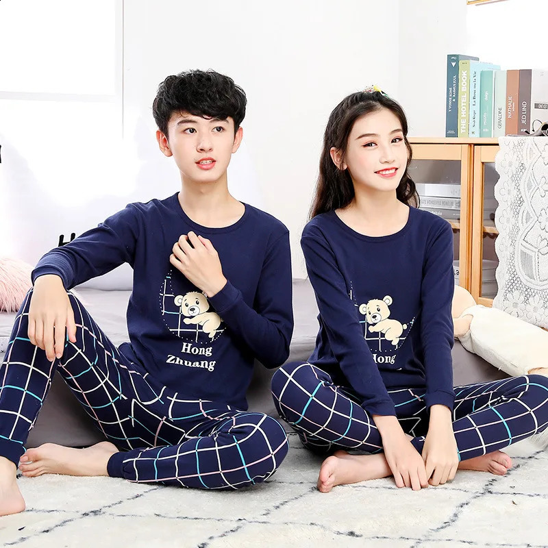 Big Boys Pajamas Winter Long Sleeved Childrens Clothing Sleepwear Teens Pajama Cotton Pyjamas Sets For Kids 10 12 14 16 Years 240813