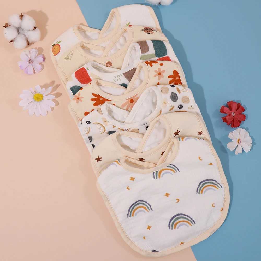 Random 3pcs Waterproof Bib Baby Fabric Bib Childrens Rice Pocket Baby U-shaped Saliva Towel Baby Accessories Y240815