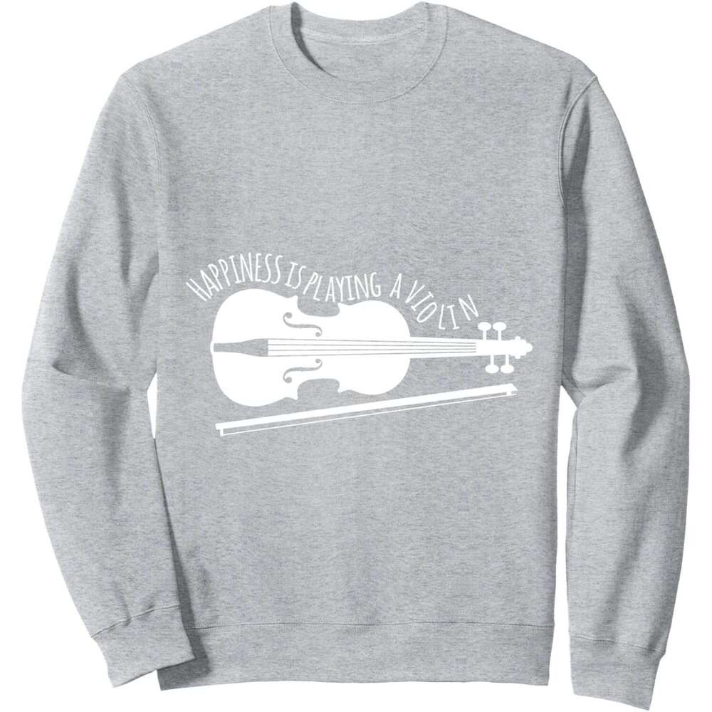 Long Sleeve Shirts For Men Sweatshirt Hapiness Is Playing Violin Fun Musician Gift Sweatshirt Graphic Tee Streetwear Casual Tops Clothes sweatshirts