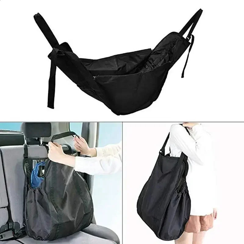 Fashion Black Handy Shopping Bag Reusable New Tote Pouch Eco Recycle Storage Grocery Supermarket Bags 240816
