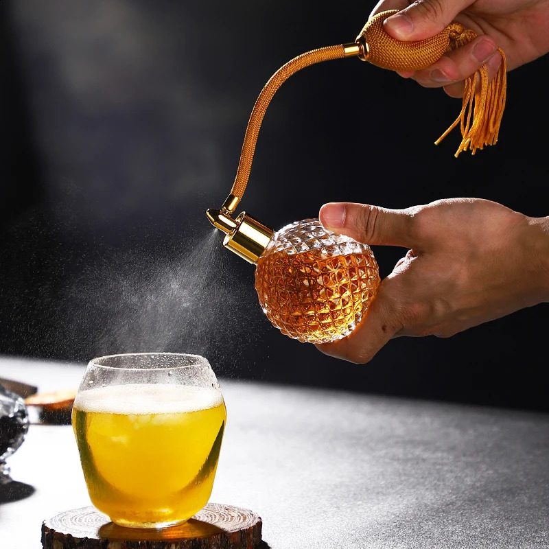 100ml Crystal Art Vintage Style Empty Refillable Perfume Atomizer Long Tassel Spray Bitter Bottle With Air Bag Glass Bottles 240816