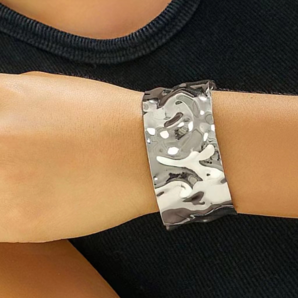 Bracelet Metal Bracelet Mirror Bracelet Sub Bracelet Smooth Plain Circle European and American Trendy Bracelet Ring Euro-American Fashion