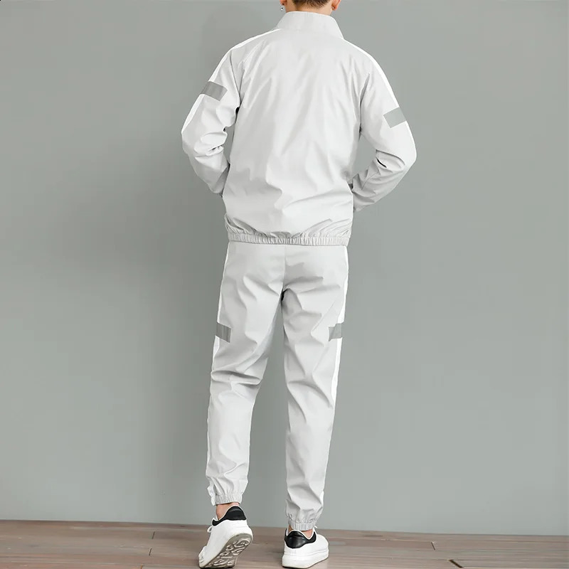 Mens Zipper Pocket CoatPants Set Hip Hop Set Track Set Sportswear seller 240827