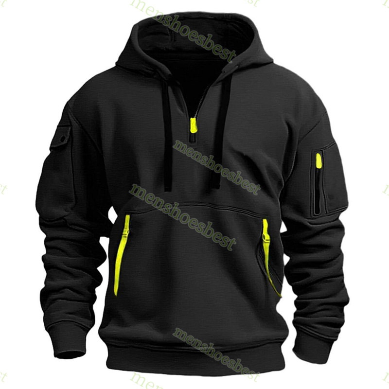 Mens Half Zip Hoodie Polo Sweater Fleece Shirts High Neck Warm Pullover Slim Knit Knitting Hoody Hooded Sweatshirt Jumpers Asian Size S-5XL